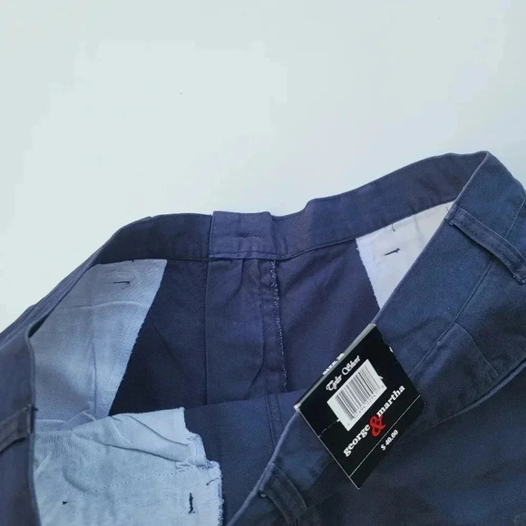 NWT $40 George & Martha Navy Blue Pleated Chino Men's Shorts Size 38 - Picture 11 of 11